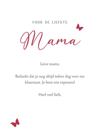 Klassieke moederdagkaart met foto van bos tulpen  3