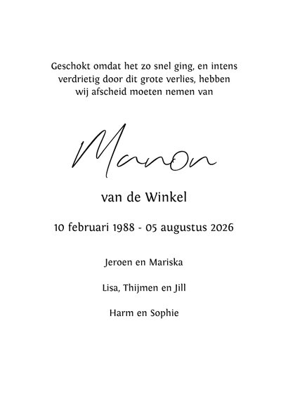 Klassieke rouwkaart lijnillustratie klaprozen 3