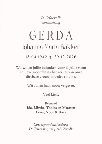 Klassieke rouwkaart met witte duif 3