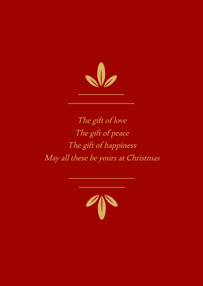 Klassieke save the date kerstkaart met gouden ornament 2