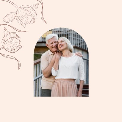 Klassieke save the date uitnodiging samen jarig tulpen 2