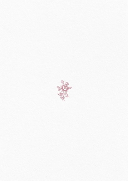 Klassieke trouwkaart met vintage roze boeket met rozen Achterkant