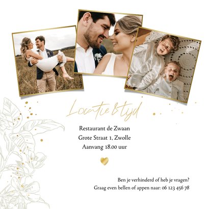 Klassieke uitnodiging jubileum 'we still do' botanisch goud 2