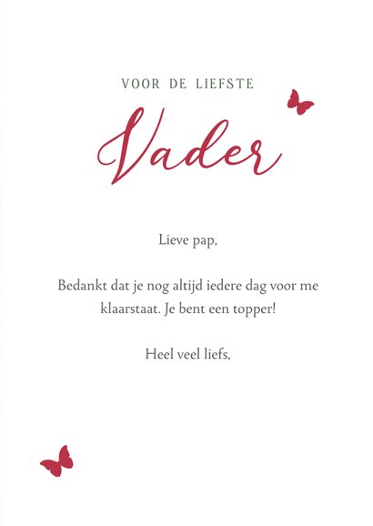 Klassieke vaderdagkaart met foto van bos tulpen 3