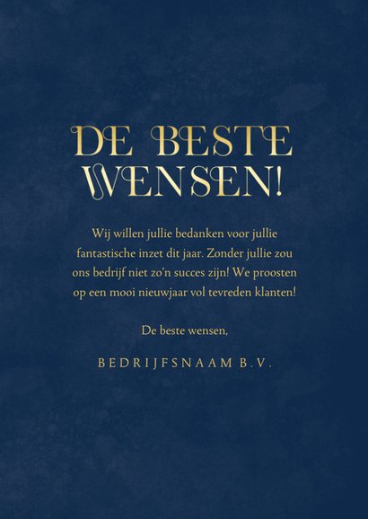 Klassieke zakelijke kerstkaart bedankt donkerblauw 3