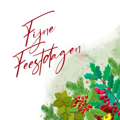 Kleurige kerstkaart met roos en diverse kersttakjes 3