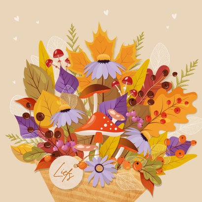 Kleurrijk herfstboeket op aanpasbare achtergrondkleur 2