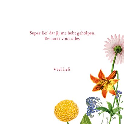 Kleurrijke bloemen bedank kaart 3