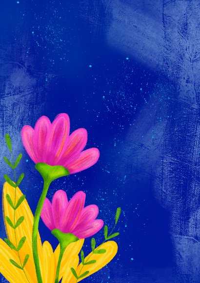 Kleurrijke felicitatiekaart met bloemen 2
