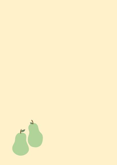 Kleurrijke felicitatiekaart tweeling 'a perfect pear' 2