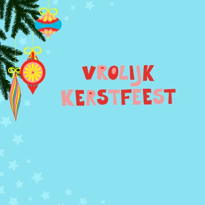 Kleurrijke kerstkaart met vrolijke kat 2