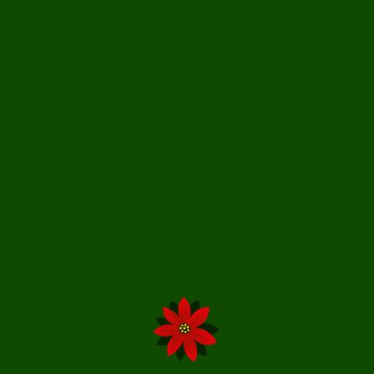 Kleurrijke kerstkaart met wasbeer en bloemen Achterkant