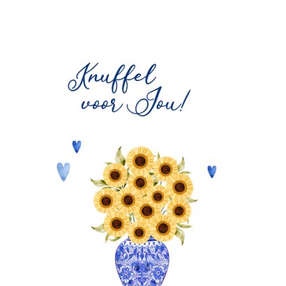 Kleurrijke sterkte kaart bos bloemen vaas Delfts blauw hart 2