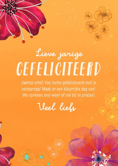 Kleurrijke verjaardagkaart met kroonkraanvogel 3