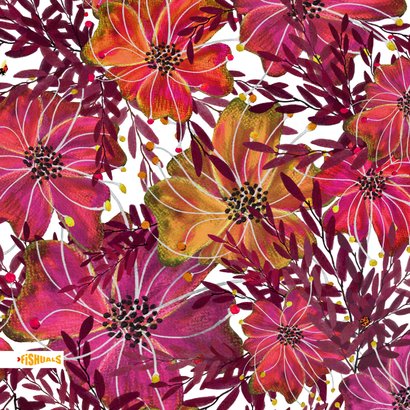 Kleurrijke verjaardagskaart met grote bloemen 2