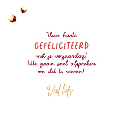 Kleurrijke verjaardagskaart met grote bloemen 3