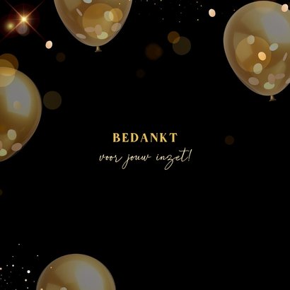 Knallende zakelijke kerstkaart met gouden helium ballonnen 2