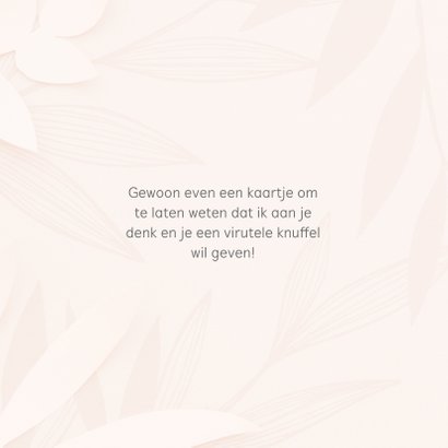 Knuffel kaart met roze bloemen 3