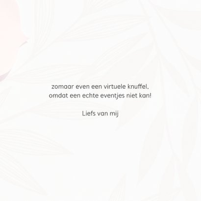 Knuffelkaart met roze bloemen 3