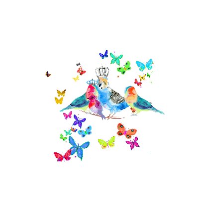 Koninklijke vogels met vlinders 2