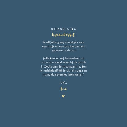 Kraamborrel simpel met goudlook hartjes en sterretjes 3