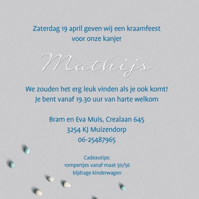 Kraamfeest Muisjeshart jongen 2 3