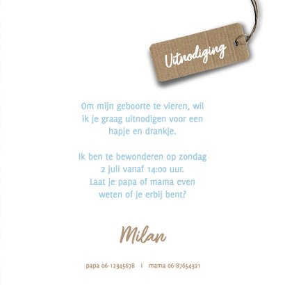 Kraamfeest uitnodiging jongen 3