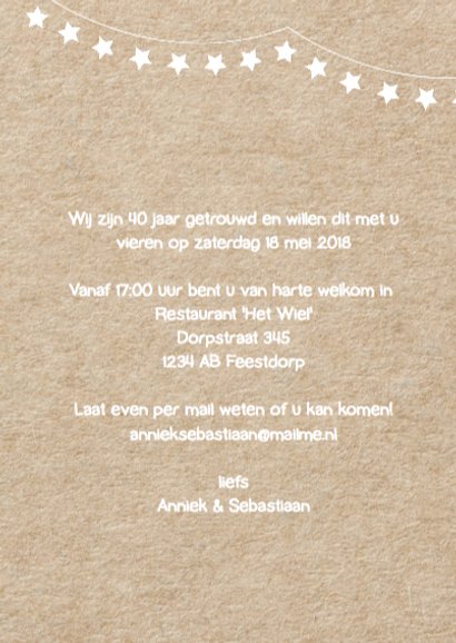 Kraft design jubileumkaart met slinger 3