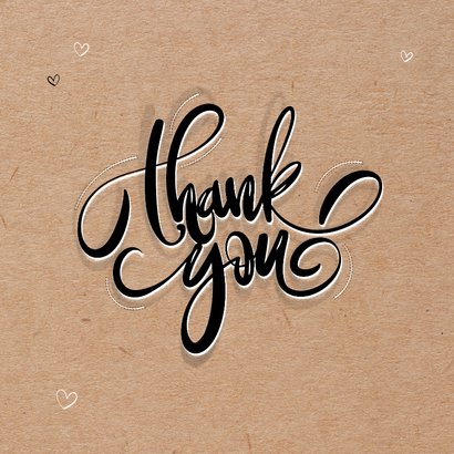Kraftlook bedankkaart engels thank you handlettering 2