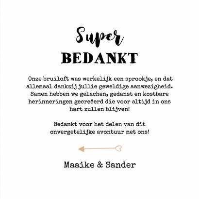 Kraftlook bedankkaart trouwen foto hartjes 3