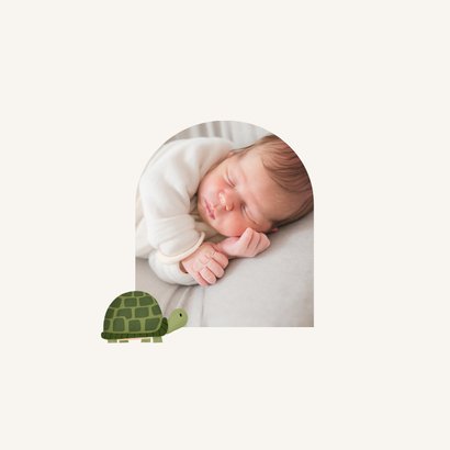 Kraftlook geboortekaartje minimalistisch met schildpad 2