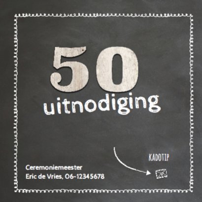 Krijtbord 50 jaar huwelijk - hout cijfers 2