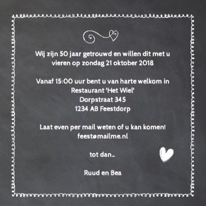 Krijtbord 50 jaar huwelijk - hout cijfers 3