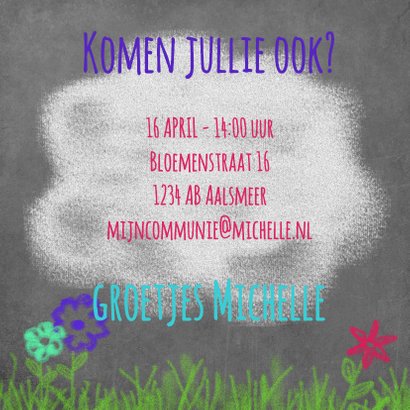 Krijtbord Communie bloemen - BK 3