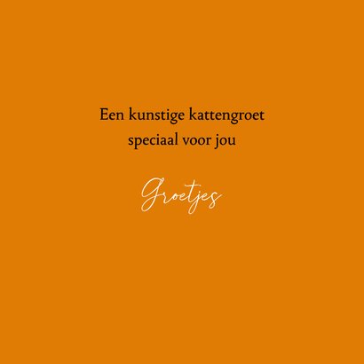 Kunstkaart - Zwart roze katten 3