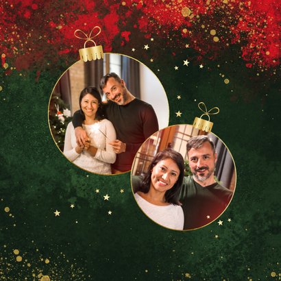 Kunstzinnige fotokaart kerst 2027 kerstbal 2