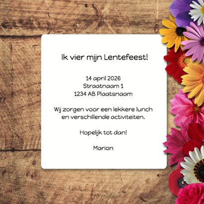 Lentefeest bloemen hout - DH 3
