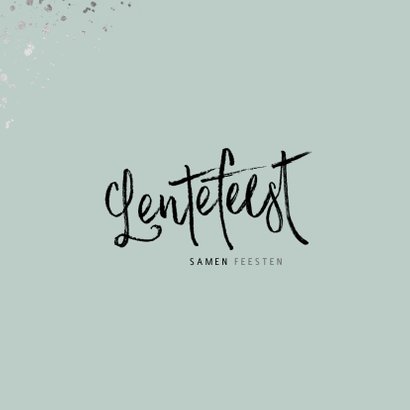 Lentefeest uitnodiging hip met foto en zilveren spetters 2