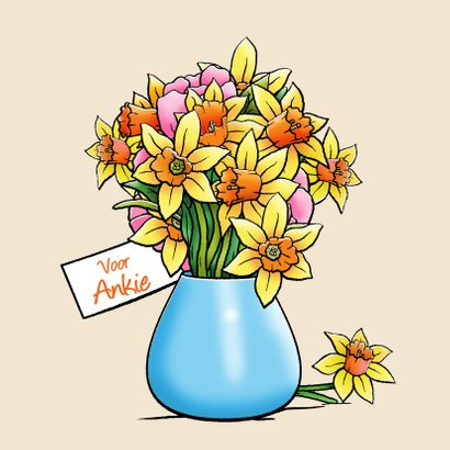 Leuke beterschapskaart met beertje en bloemen voor vrouw 3