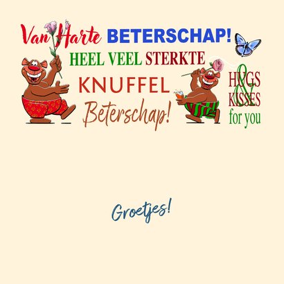 Leuke beterschapskaart met beren met teksten 3