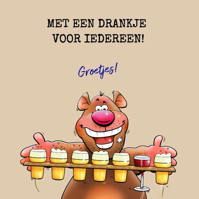 Leuke en grappige verjaardagskaart met beertjes en bier 3