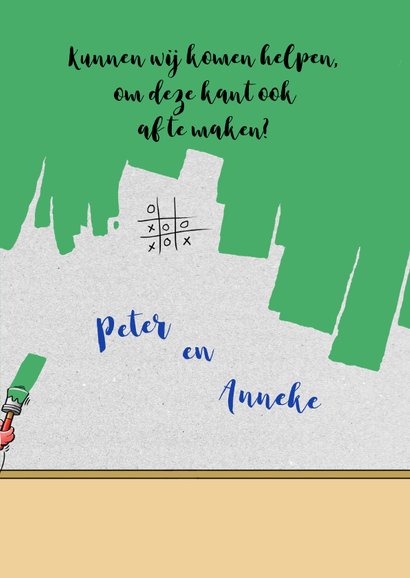 Leuke felicitatiekaart met aanpasbare groene kleur van verf 3