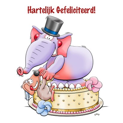 Leuke felicitatiekaart met dieren en grote ring 3