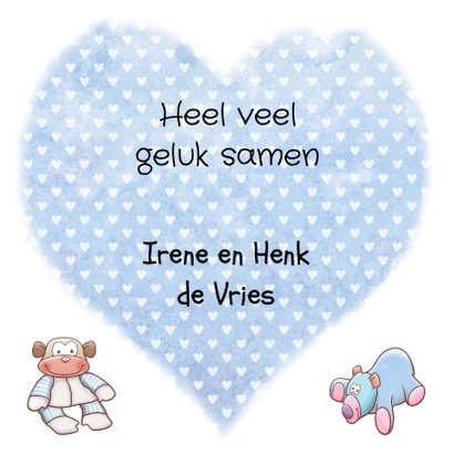 Leuke felicitatiekaart met jongetje op hart 3