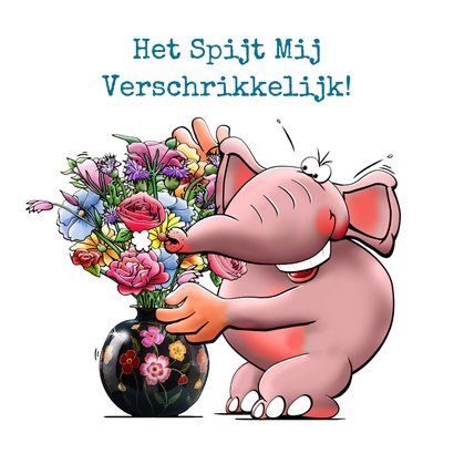 Leuke kaart met olifant om spijt te betuigen 2