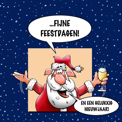 Leuke kerstkaart met grappige kerstmannetje 2