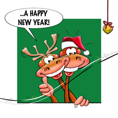 Leuke kerstkaart met rendieren, als stripverhaal 2