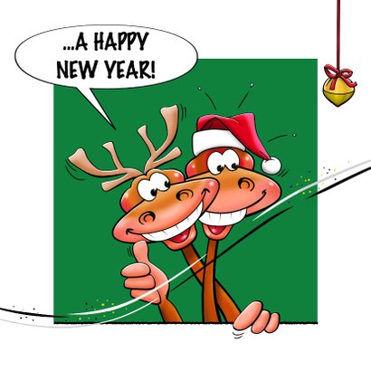 Leuke kerstkaart met rendieren, als stripverhaal 2