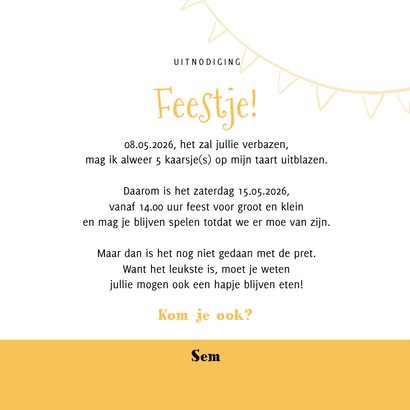 Leuke kinderfeestje uitnodiging schildpad feestje slinger 3