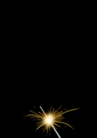 Leuke Nieuwjaarskaart met vuurwerk en sterretjes op zwart 2
